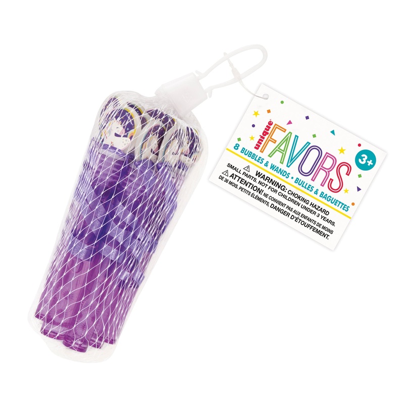 Unicorn 8 Bubbles and Wands 3ml each 4.5in