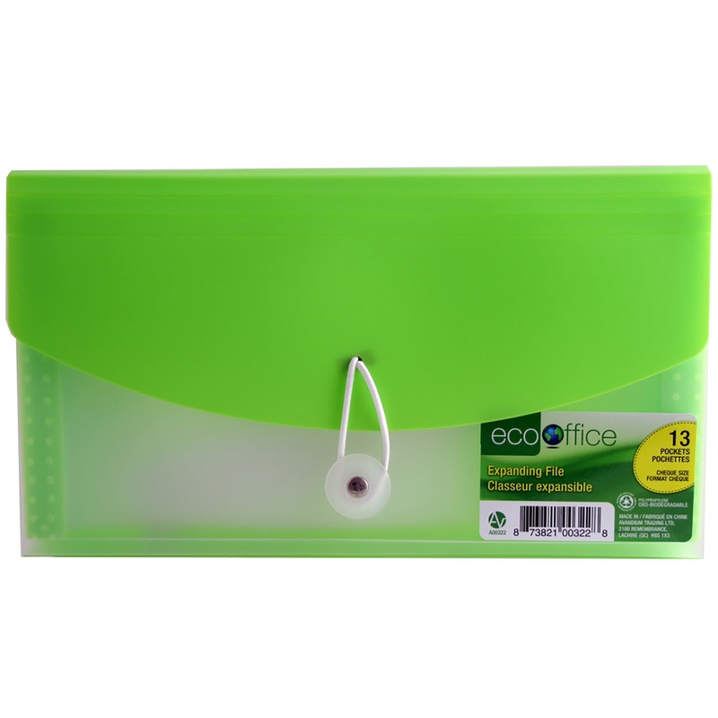 EcoOffice Expanding File 13 Pockets Plastic 10.25×5.6in
