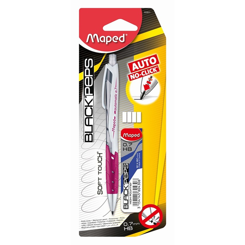 Maped Black’Peps Mechanical Pencil with 12 HB Leads 0.7mm