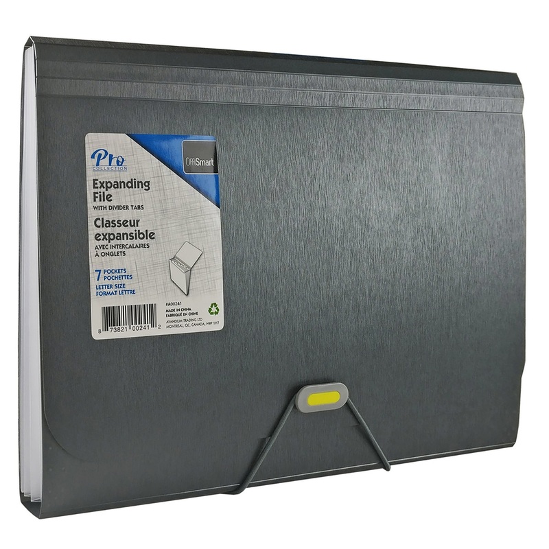 Offismart Expanding File Metallic Charcoal 7 Pockets 13×9.25x1in