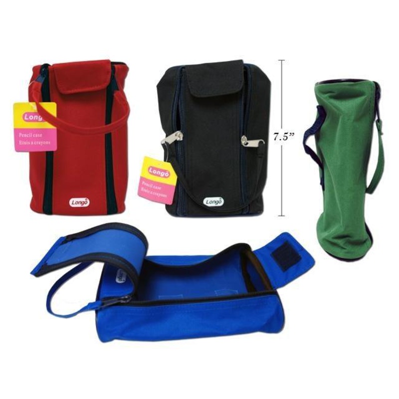 Selectum Pencil Case 2 Zippers with Handle 5x8x2in