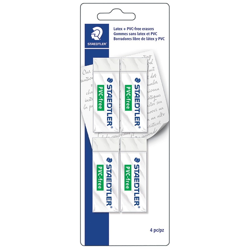 Staedtler 4 White Erasers PVC Free