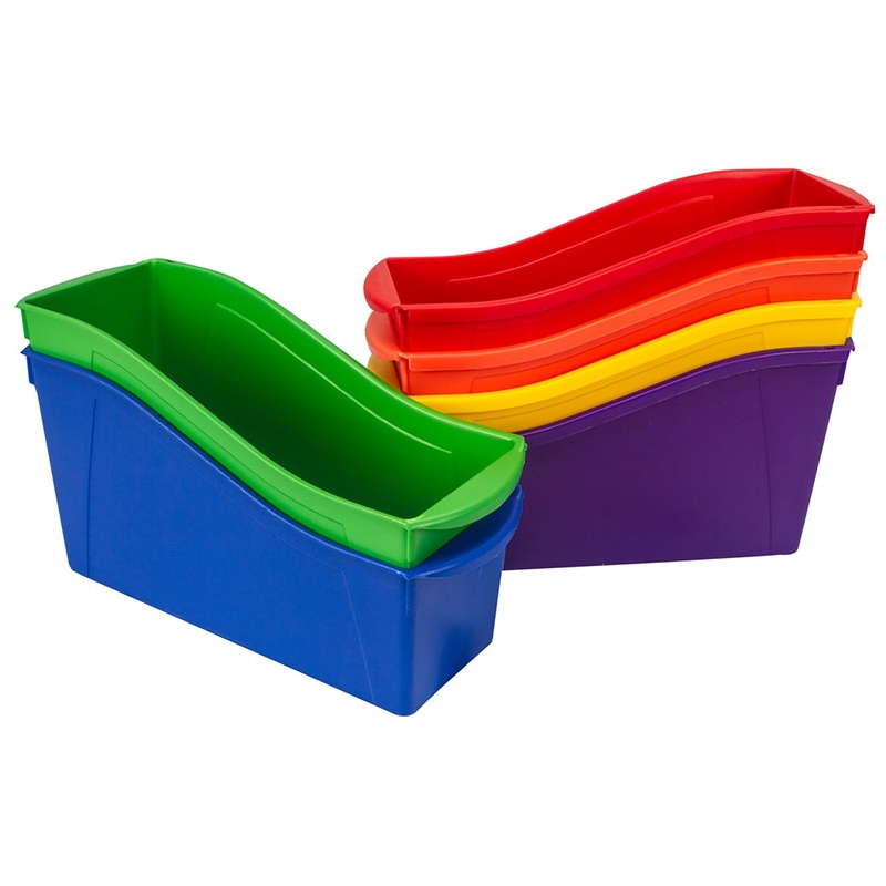 Storex Large Plastic Interlocking Book Bin 12.5x5x7in