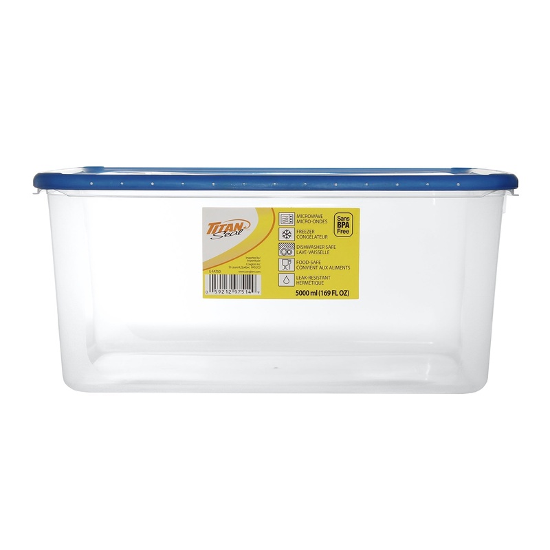 Titan Seal Plastic Food Container with Lid 169oz  10×6.75x5in