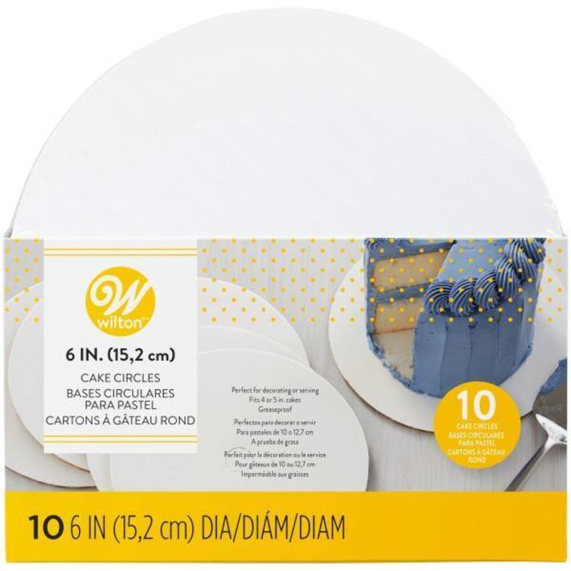 Wilton 10 Cake Circles White Cardboard 6in