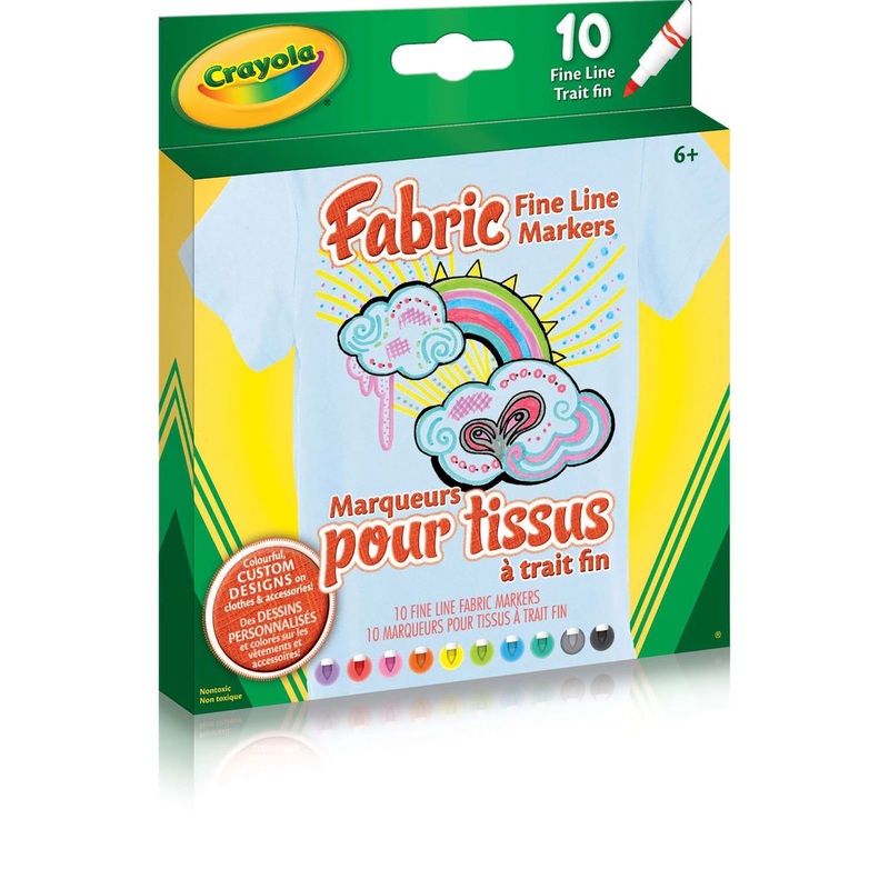 Crayola 10 Fabric Markers – Fine Line
