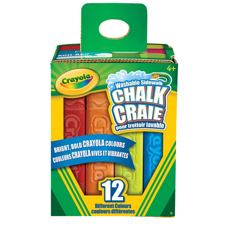 Crayola 12 Sidewalk Chalks – Non-toxic – Washable 4in