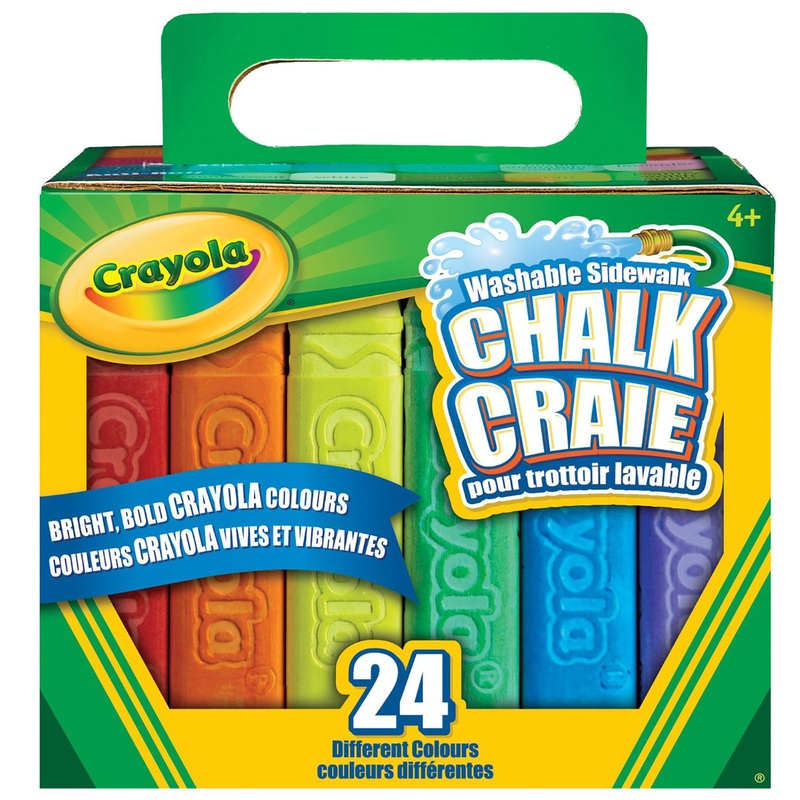 Crayola 24 Sidewalk Chalks – Non-toxic – Washable 4in