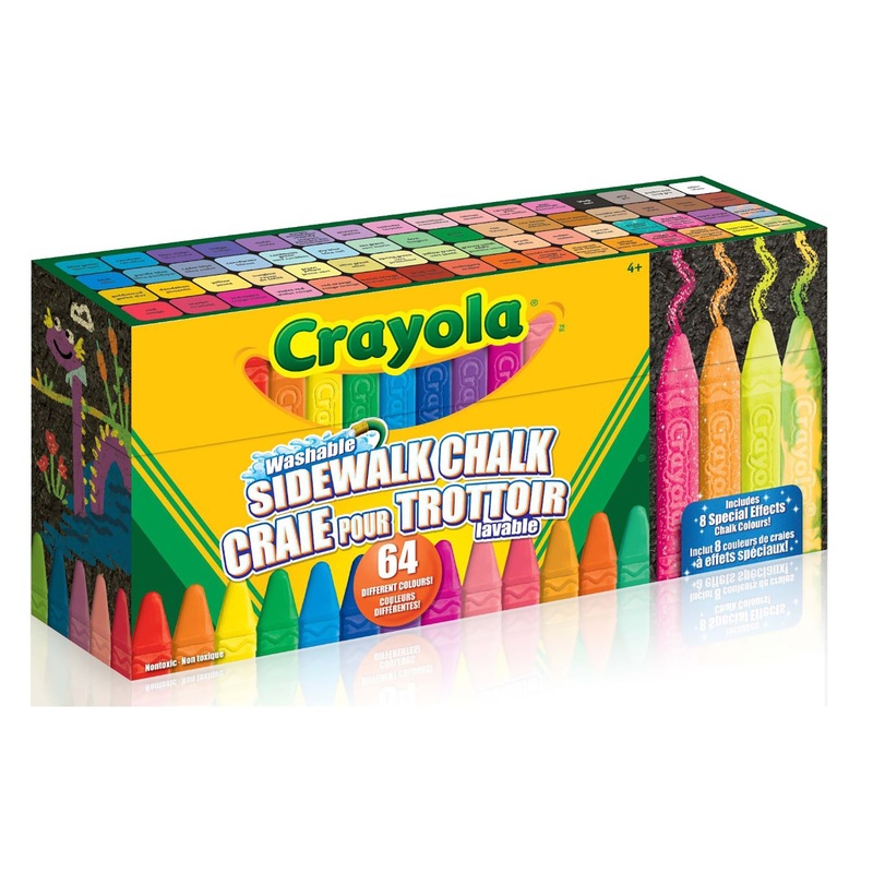 Crayola 64 Sidewalk Chalks – Non-toxic – Washable 4in