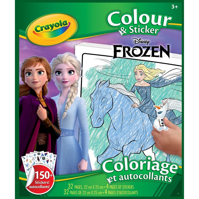 Crayola Frozen Color and Sticker Book – 32 Pages – 150+ Stickers 8.6×9.8in (22x25cm)