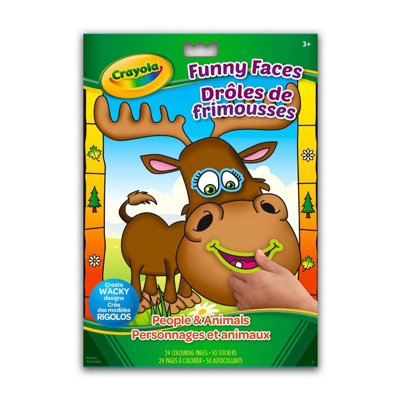 Crayola Funny Faces Coloring and Stickers Book – 24 Pages and 51 Stickers 8×11.5in