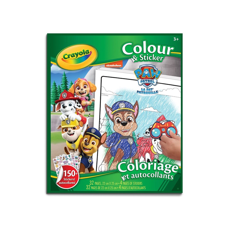 Crayola Paw Patrol Color and Sticker Book – 32 Pages – 150+ Stickers 8.6×9.8in (22x25cm)
