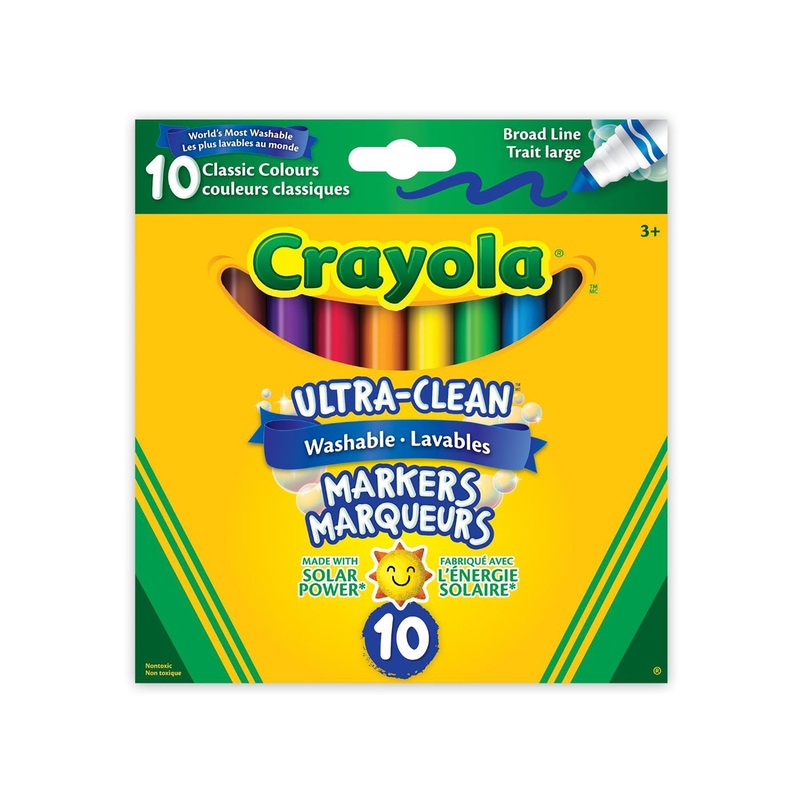 Crayola Ultra Clean 10 Markers – Wash – Classic Broad Line