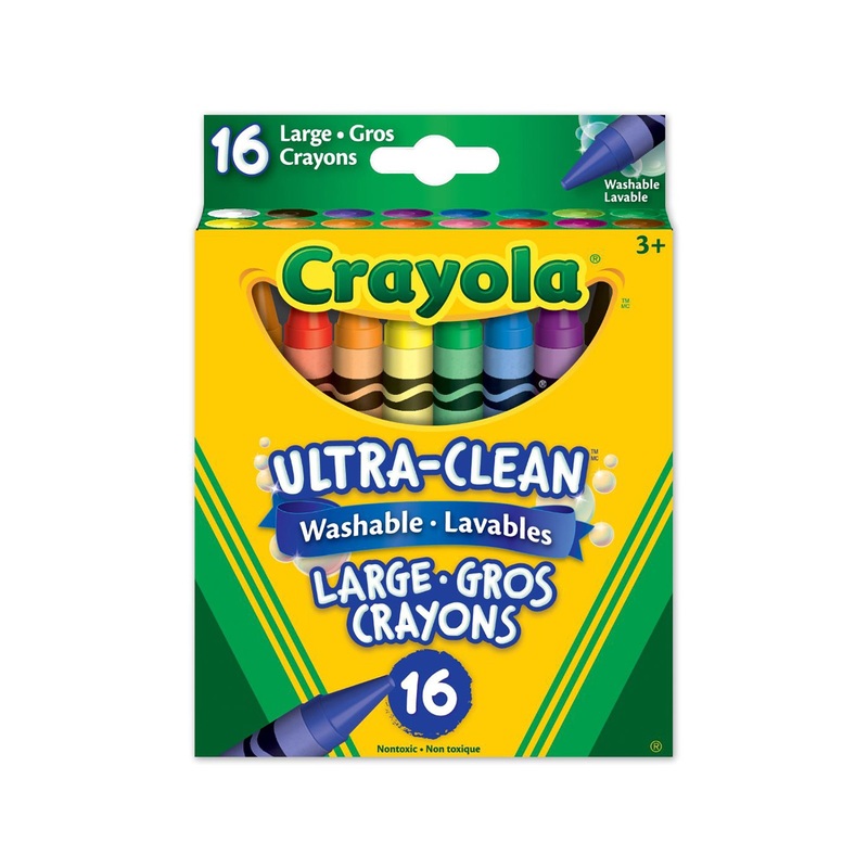 Crayola Ultra Clean 16 Large Crayons – Washable   3.6in