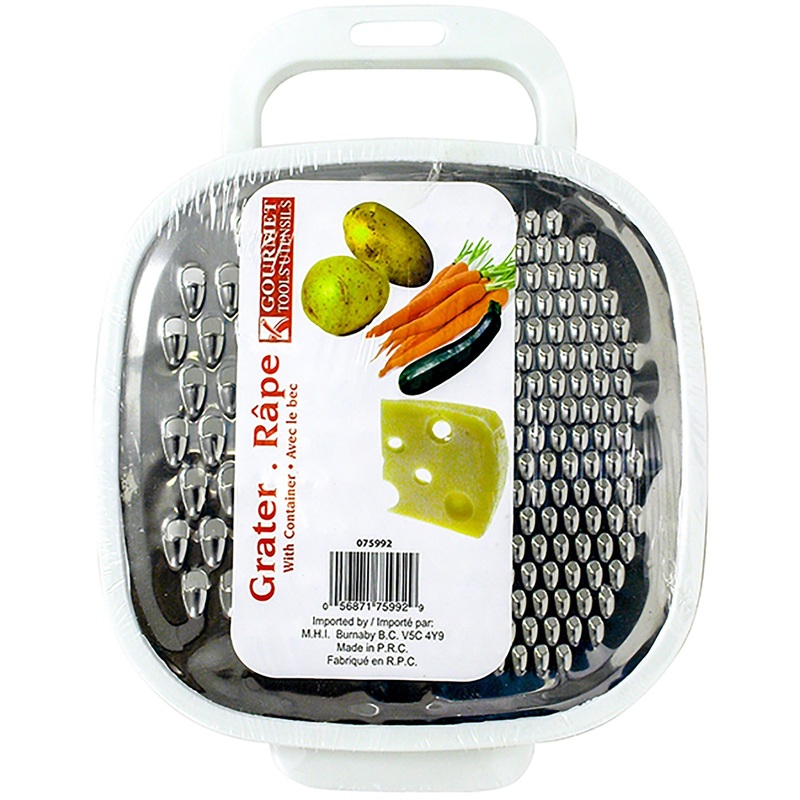 Gourmet Grater with Plastic Container 7x7x2in