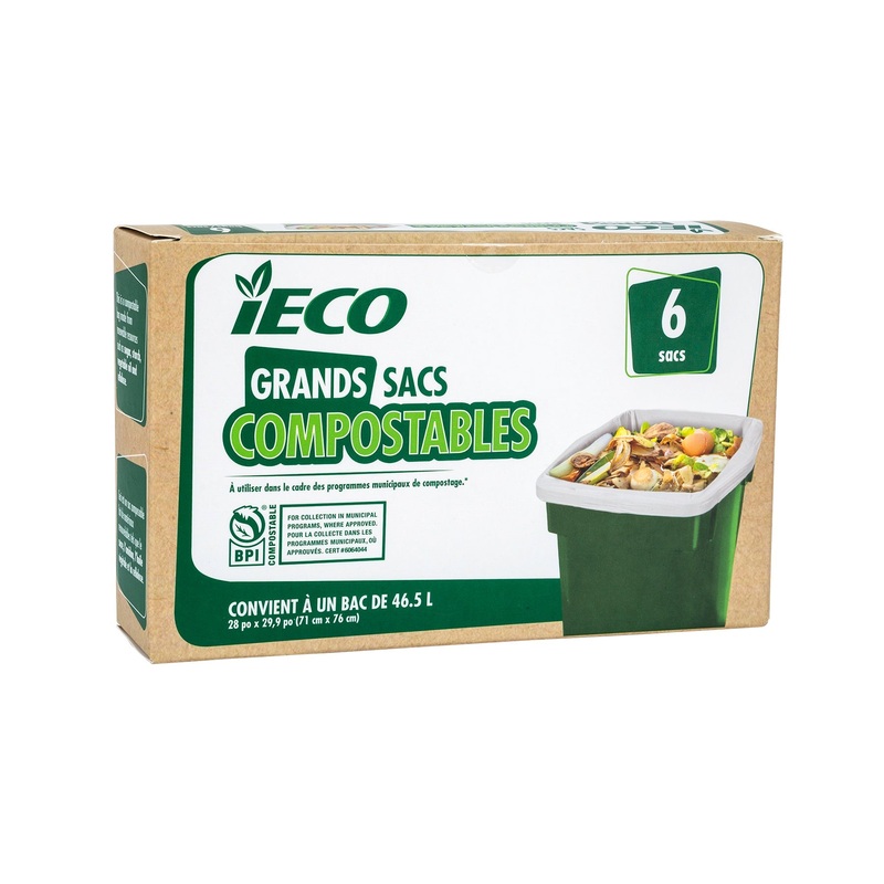 iEco 6 Tall Compostable Bags 28×29.9in