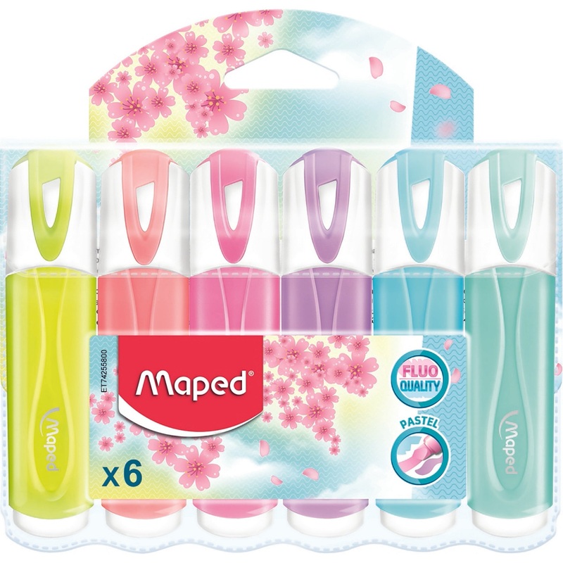 Maped 6 Highlighters Pastel 4.25in