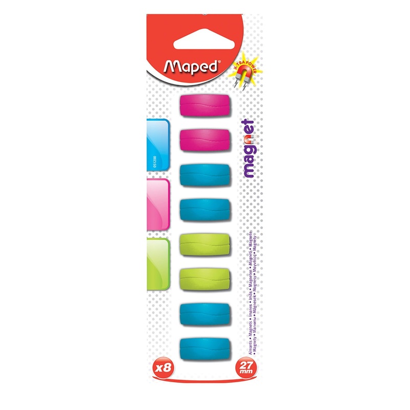 Maped 8 Rectangular Plastic Magnets 1in