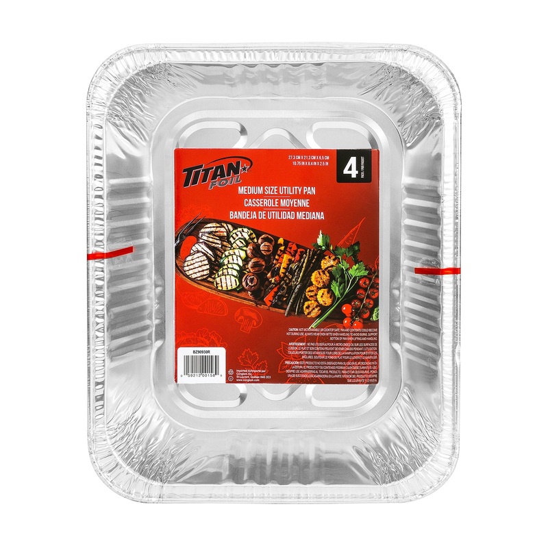 Titan 4 Aluminium Mid Size Utility Pans 10.75×8.4×2.5in