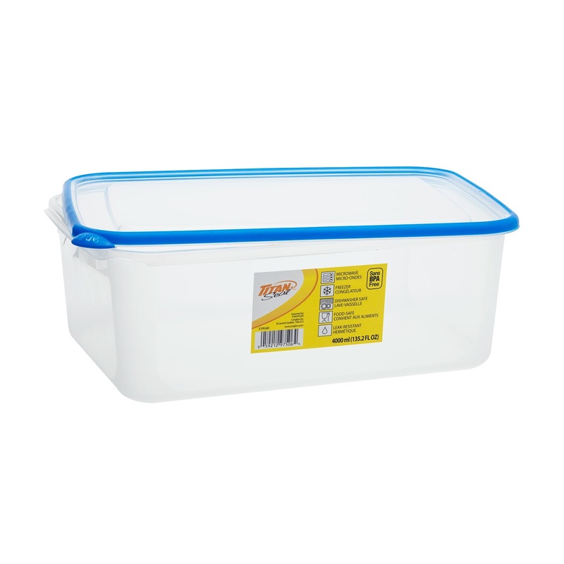 Titan Seal Plastic Food Container with Lid 135.2oz  10×6.75x4in