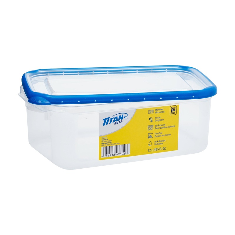 Titan Seal Plastic Food Container with Lid 40.5oz  7×4.5×2.75in