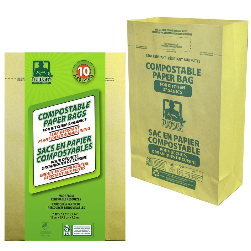 Tuff Guy 10 Paper Bags Compostable 7.5×11.6×3.7in