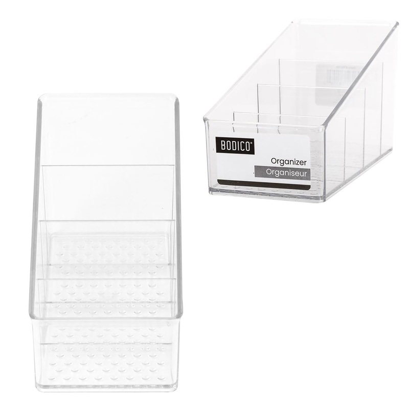 Bodico 4 Sections Clear Plastic Organizer  5.9×2.75×3.5in