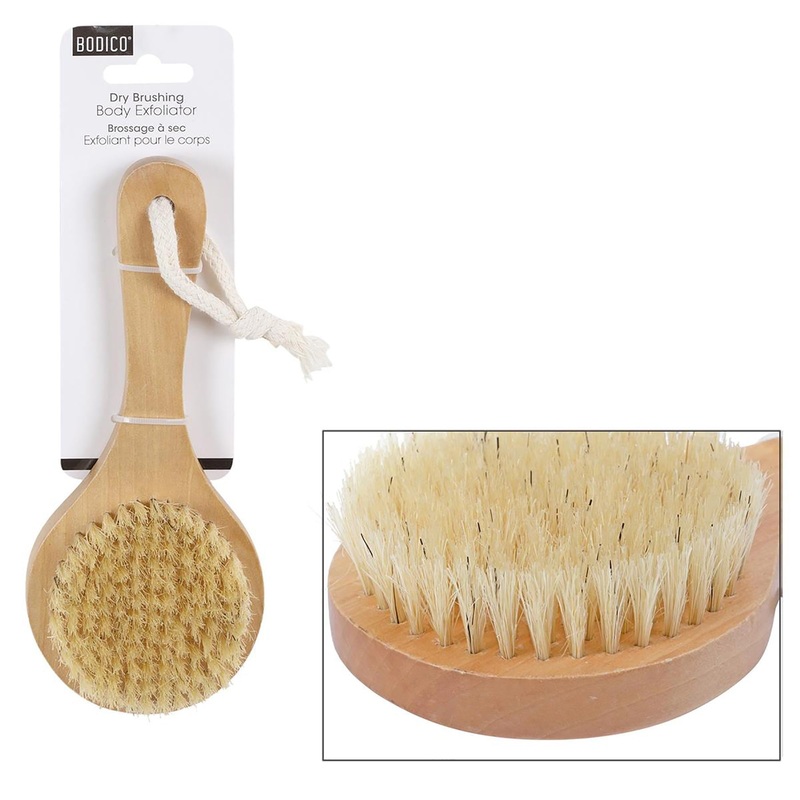 Bodico Bath Dry Brush Wood Handle 7.5×3.1×1.3in