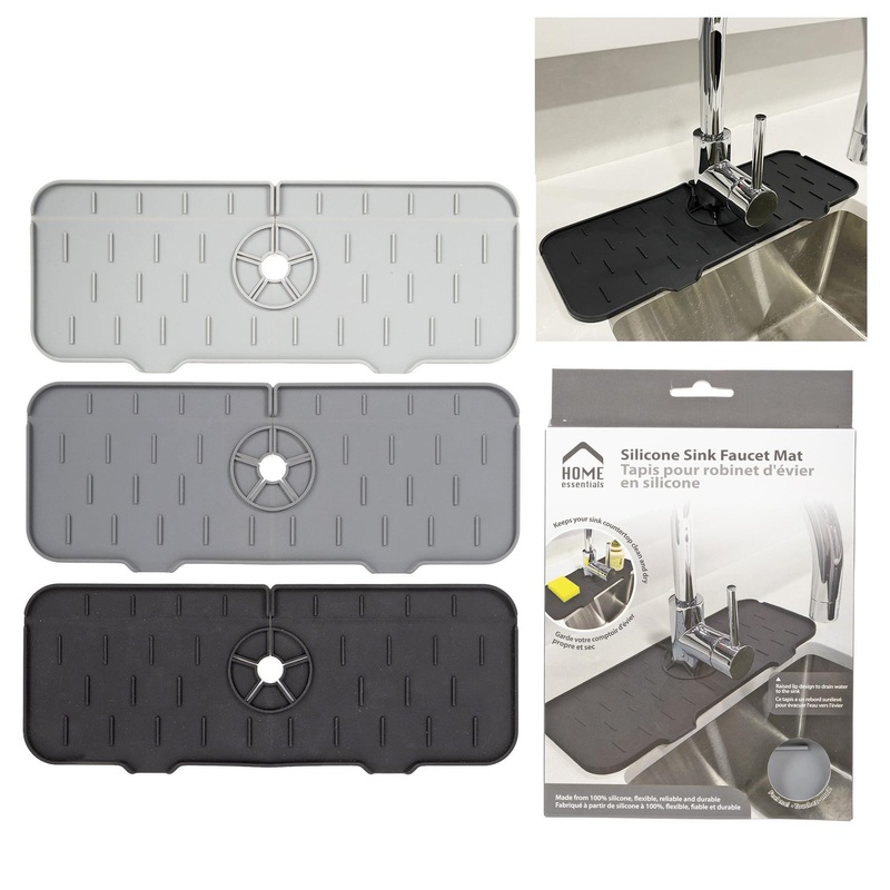 Home Essentials Sink Faucet Mat Silicone 14.3×5.5in