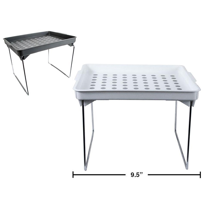 Luciano Gourmet Cabinet Shelf Foldable Plastic with Metal Legs 9.25×7.5x7in