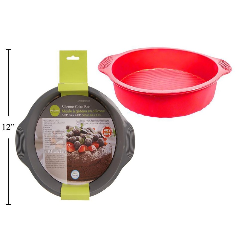 Luciano Gourmet Round Cake Pan Silicone 8.75×2.25in