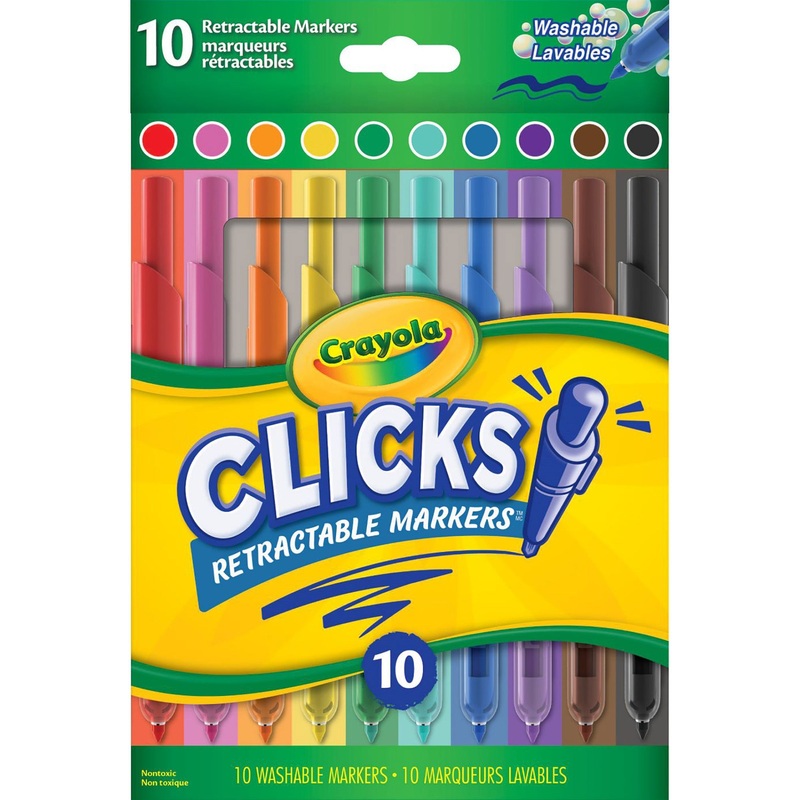 Crayola 10 Clicks Retractable Markers – Washable