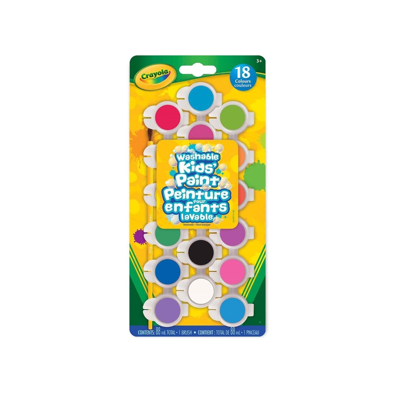 Crayola 18pcs Kids Paint Set with Paintbrush – Washable