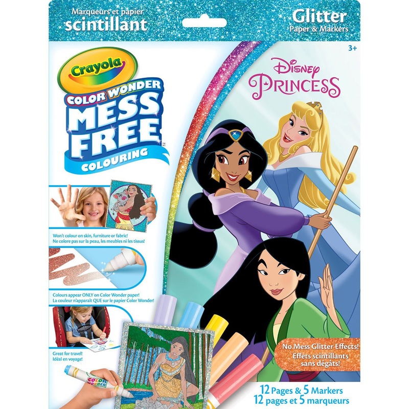 Crayola Color Wonder Coloring Book Princess – 12 Pages – 5 Markers
