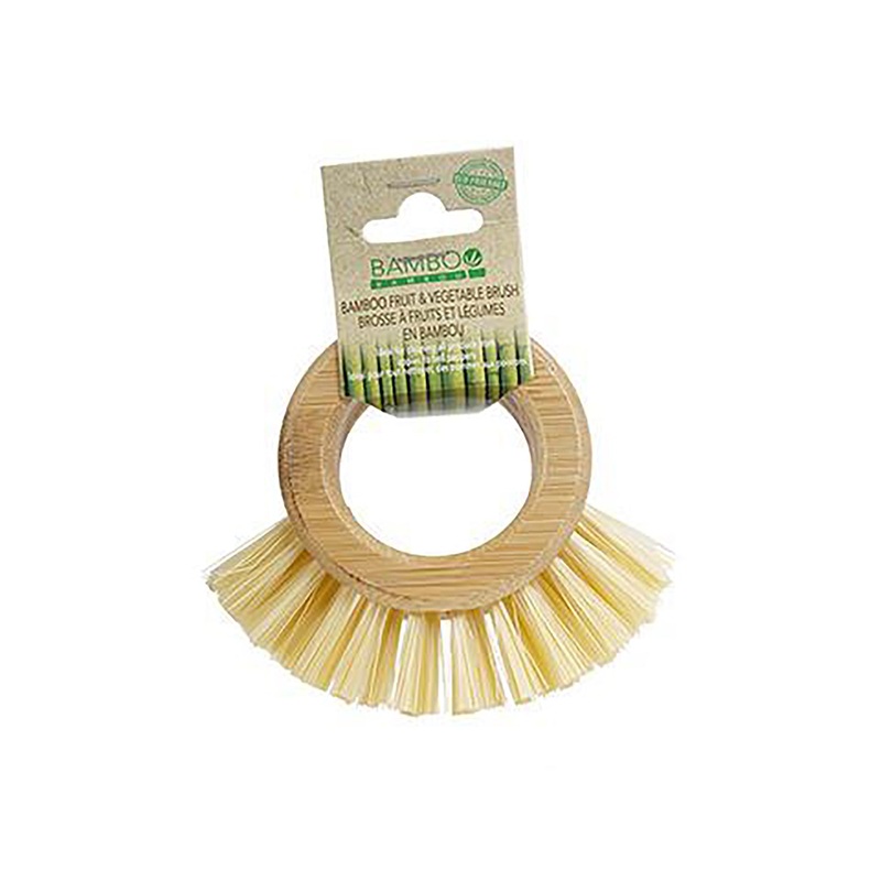 Home Essentials Fruit and Vegetable Brush Bamboo Handle 3in Ring