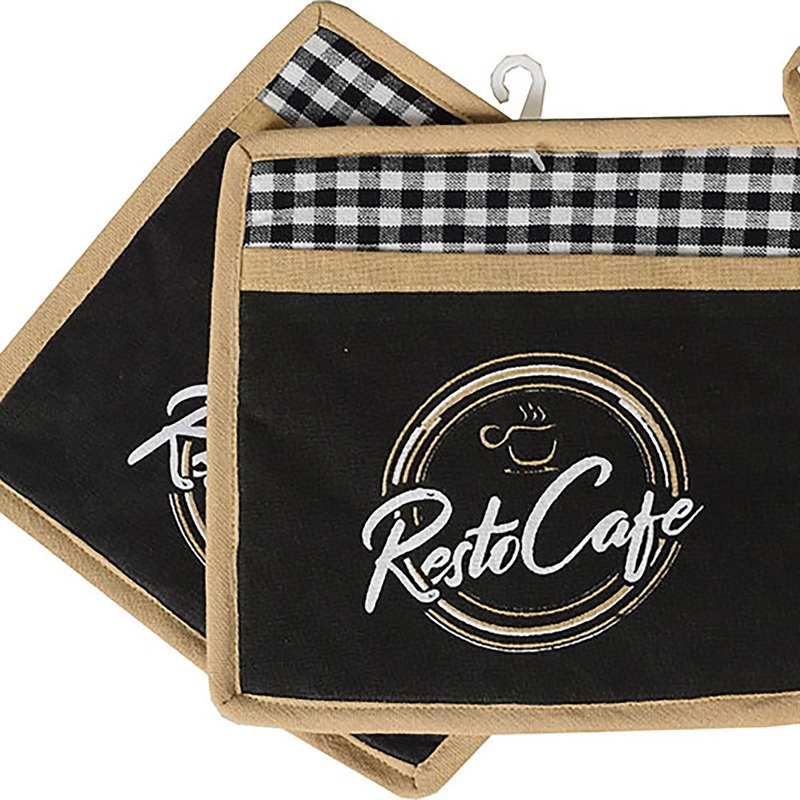 Resto Caf 2 Pot Holders 80% Cotton/20% Polyester 8x8in