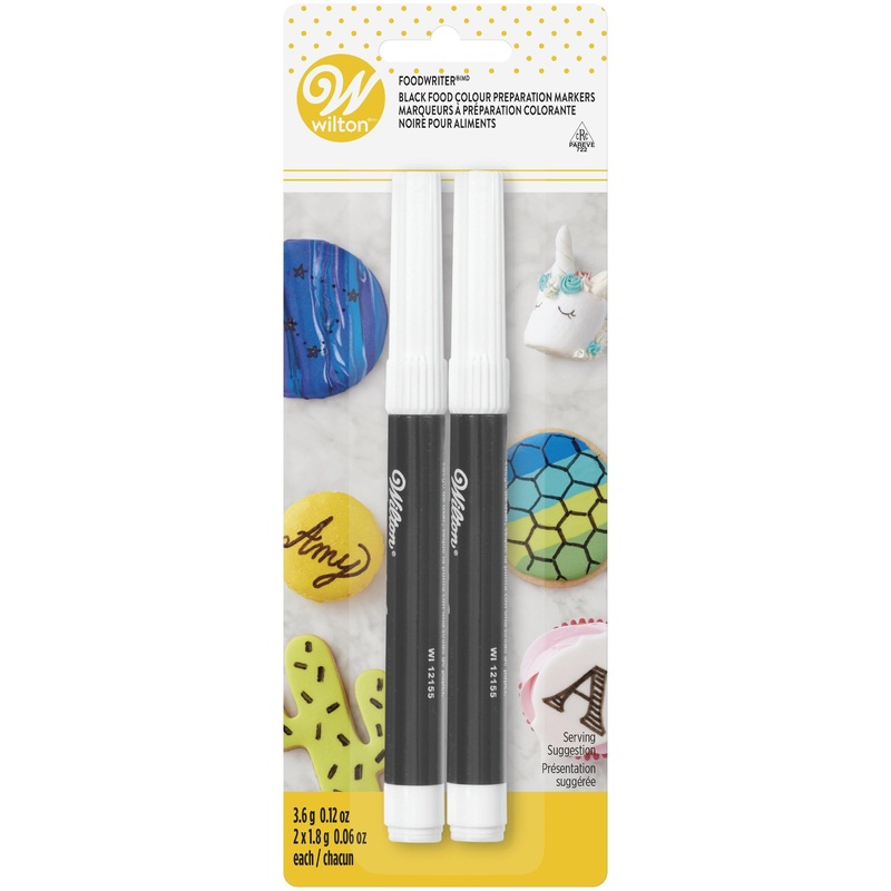 Wilton 2 Black Food Color Markers – Edible 0.06oz (1.8g) each