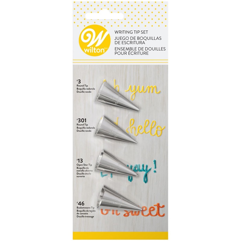 Wilton 4pcs Writing Tip Set – #3, #301, #13, #46  Stainless Steel