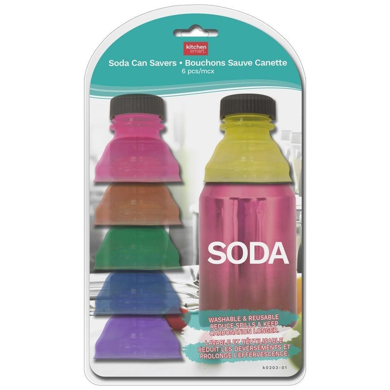 6 Plastic Soda Can Savers for 12 or 16oz Can
