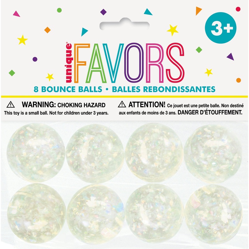 8 Iridescent Bounce Balls 1.25×1.25in