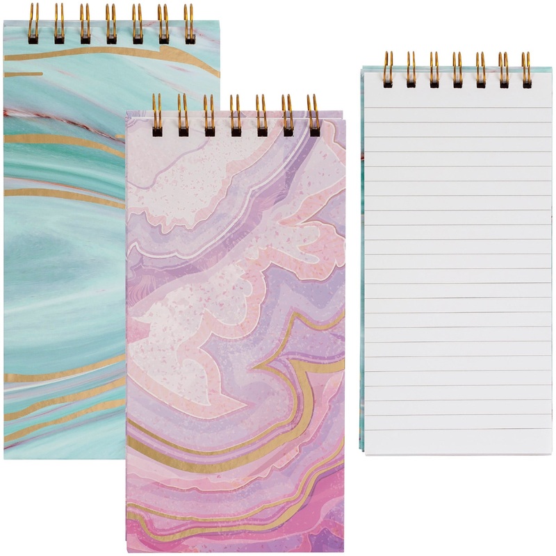 Merangue Top Coil Marble Notepad  320 Lined Pages 4x8in
