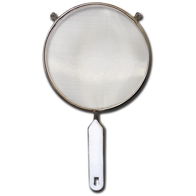 Metal Strainer with White Plastic Insert 12.5in 7in Hole