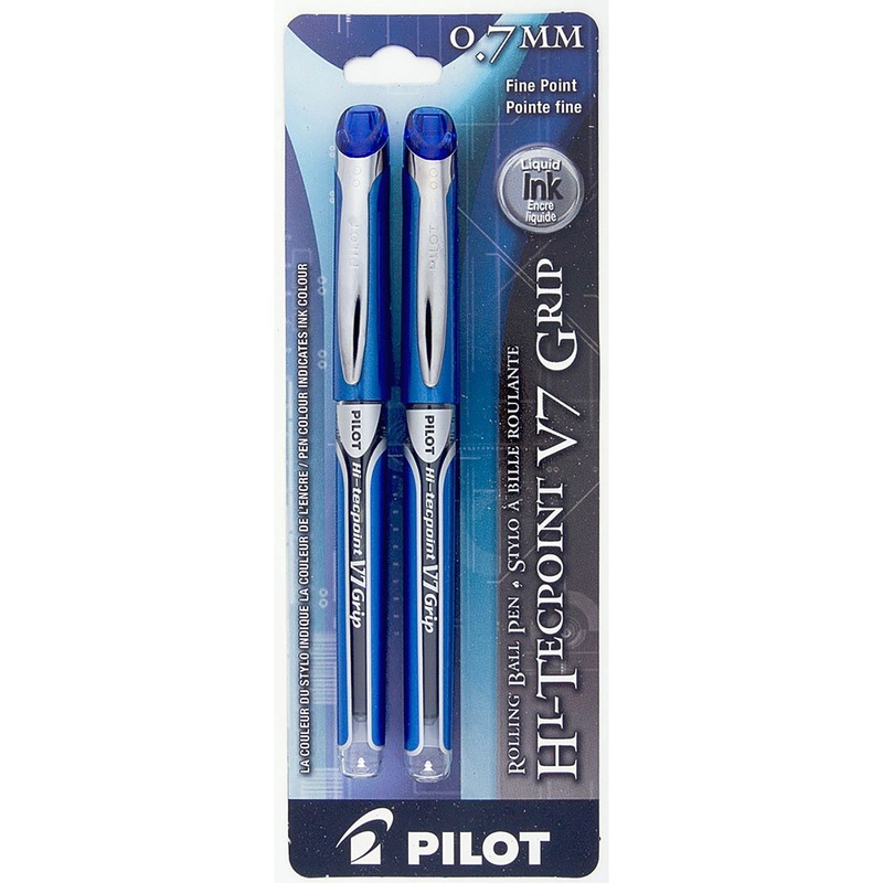 Pilot Hi-Tecpoint Grip 2 Pens – Blue Liquid Ink 0.7mm