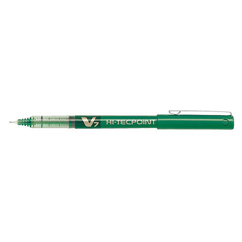 Pilot Hi-Tecpoint Pen with Cap – Green Ink 0.7mm