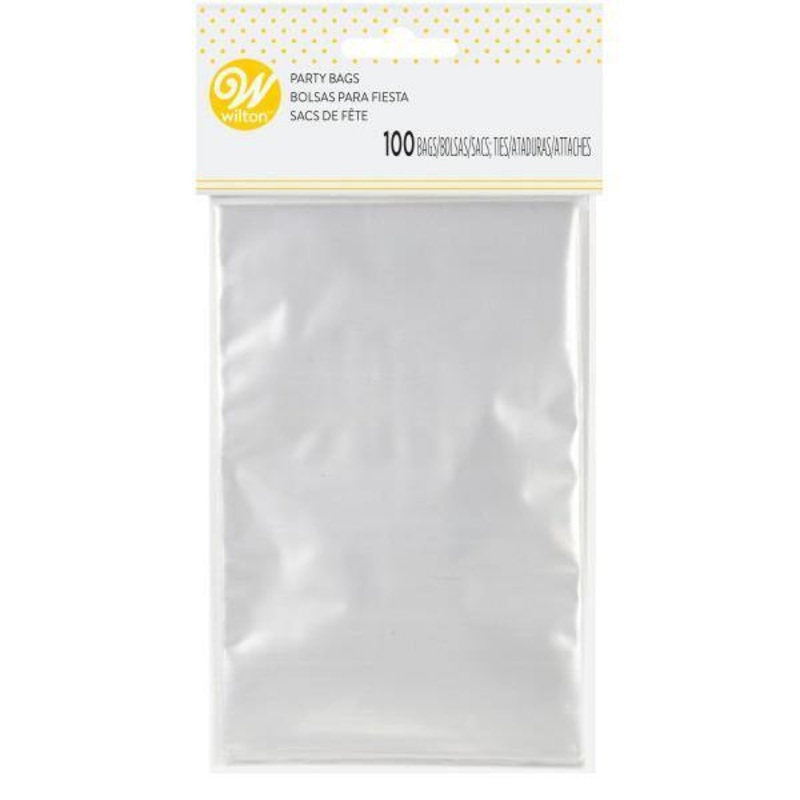 Wilton 100 Clear Plastic Treat Bags with Ties 4x6in
