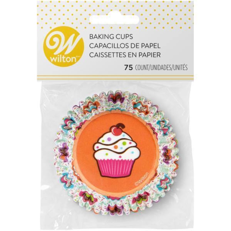 Wilton 36 Baking Cups Polka Dots Foil-lined Paper 2.5in