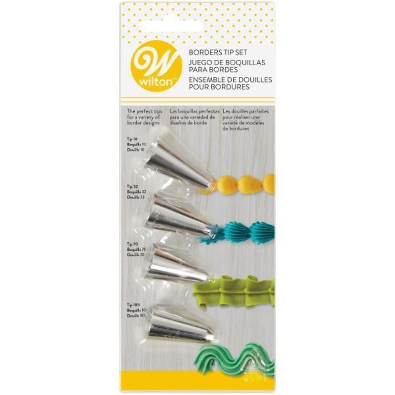 Wilton 4pcs Borders Tip Set – #10, #32, #70, #105