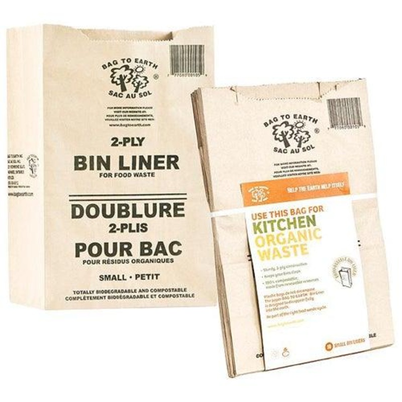 10 Small Paper Liner Bags for Organic Waste