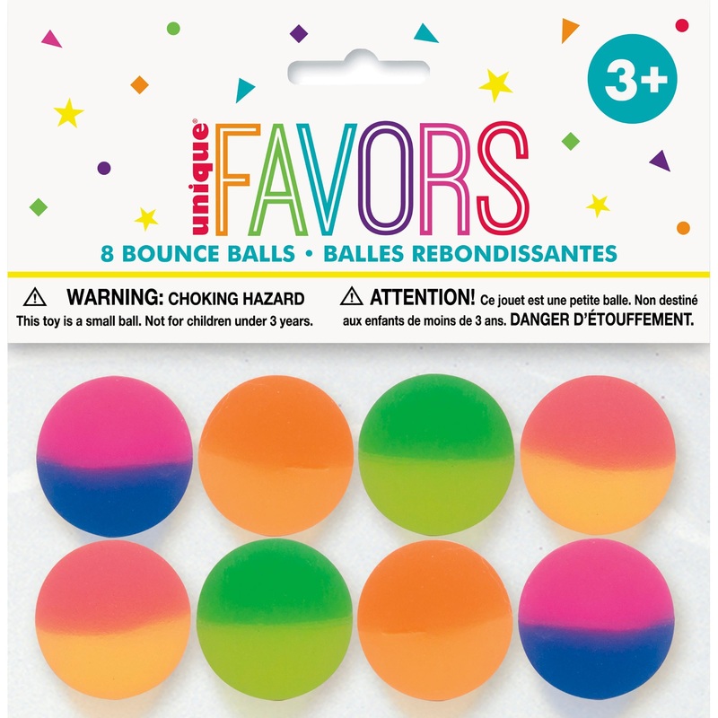8 Two Tone Bounce Balls 1.25in