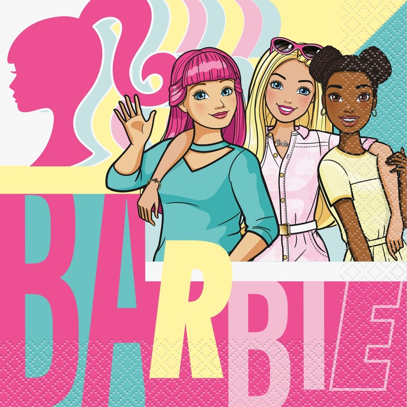 Barbie 16 Luncheon Napkins 12.75×12.75in